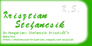 krisztian stefancsik business card